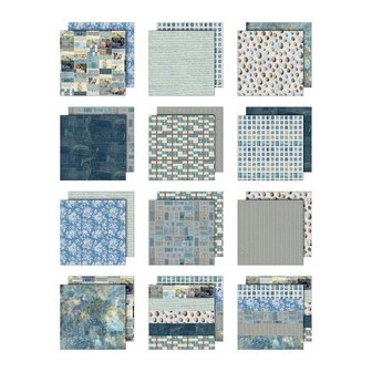 Tim Holtz Idea-ology 8 x 8 Palette Paper Collection Blue (TH94463)