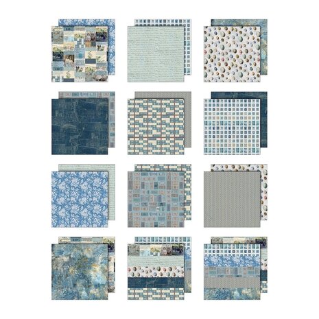 Tim Holtz Idea-ology 8 x 8 Palette Paper Collection Blue (TH94463)